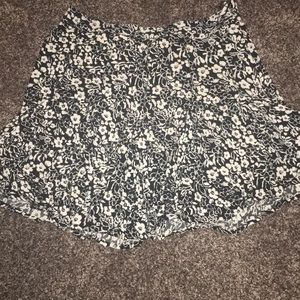 Mini flared floral skirt